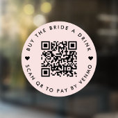 Bachelorette koopt de bride een Drink | QR-code Ro Raamsticker