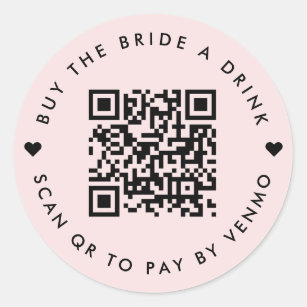 Bachelorette koopt de bride een Drink   QR-code Ro Ronde Sticker