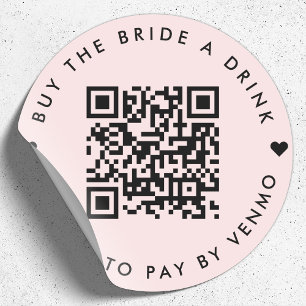 Bachelorette koopt de bride een Drink QR-code Ro Ronde Sticker