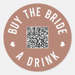 Bachelorette koopt de bride een Drink van Venmo QR Ronde Sticker