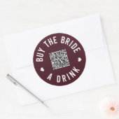 Bachelorette koopt de bride een Drink van Venmo QR Ronde Sticker (Envelop)