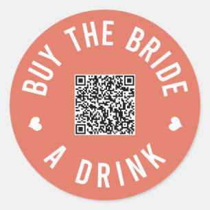 Bachelorette koopt de bride een Drink van Venmo QR Ronde Sticker