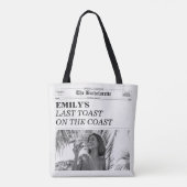 Bachelorette Krant Laatste Toast Op De Kust Tote Bag (Achterkant)