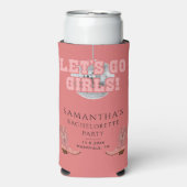 Bachelorette Laat Ons Meisjes Disco Cowgirl Retro Seltzer Blikjeskoeler (Seltzer Voorkant)