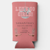 Bachelorette Laat Ons Meisjes Disco Cowgirl Retro Seltzer Blikjeskoeler (Achterkant)