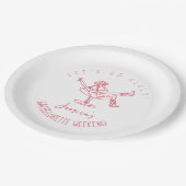 Bachelorette laatste rodeo krabbel handgetekend re papieren bordje (Gekanteld)