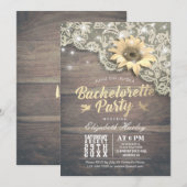 Bachelorette Lace Sunflower Barn Wood Lichten Kaart (Voorkant / Achterkant)