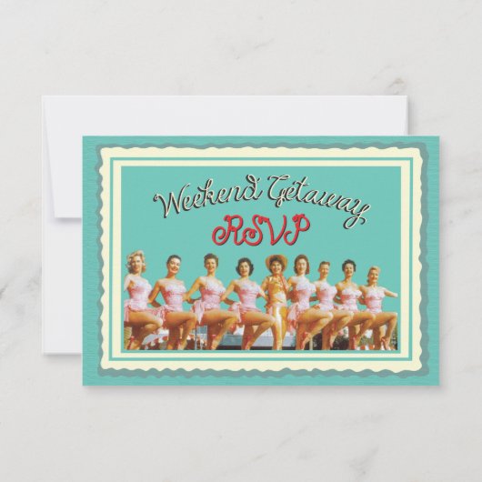 Bachelorette Las Vegas Weekend Getaway RSVPs RSVP Kaartje (Achterkant)