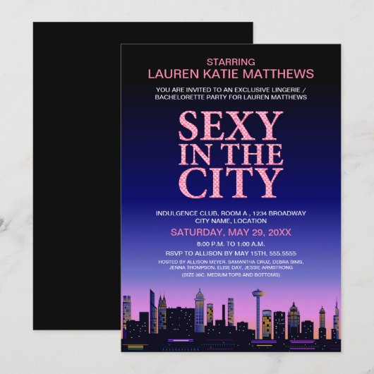 Bachelorette/Lingerie Movie Poster Party Kaart (Voorkant / Achterkant)