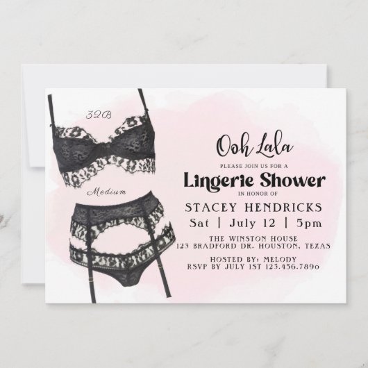 Bachelorette, Lingerie Shower, Ooh La la Kaart (Voorkant)