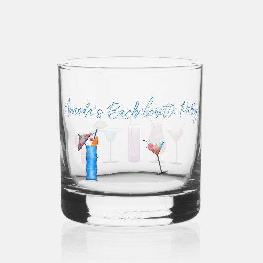Bachelorette Martini Aangepaste Punch Whiskey Glas (Achterkant)