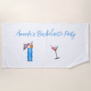Bachelorette Martini Aangepunte Punch Whiskey Glas Strandlaken
