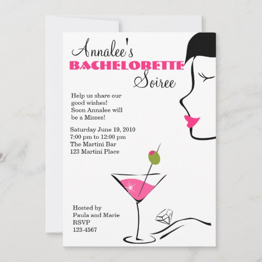 bachelorette Martini Soiree Kaart (Voorkant)