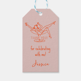 Bachelorette meisje in glas gunst tag cadeaulabel