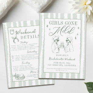 Bachelorette Meisjes Gone Mild Hand Getrokken Stre Kaart