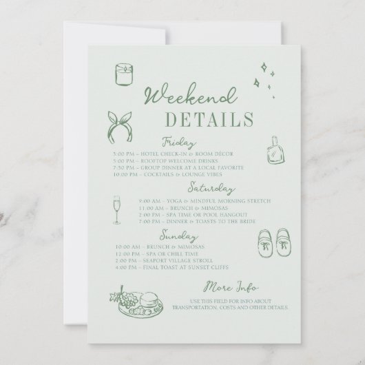 Bachelorette Meisjes Gone Mild Sage Green Route Kaart (Achterkant)