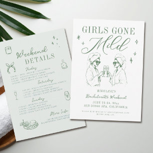 Bachelorette Meisjes Gone Mild Sage Green Route Kaart