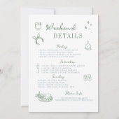 Bachelorette Meisjes Gone Mild Script Groen geteke Kaart (Achterkant)