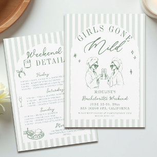 Bachelorette Meisjes Gone Mild Stripes Arch Sage Kaart