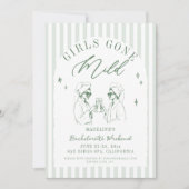 Bachelorette Meisjes Gone Mild Stripes Arch Sage Kaart (Voorkant)