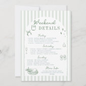 Bachelorette Meisjes Gone Mild Stripes Arch Sage Kaart (Achterkant)