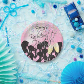 Bachelorette meisjes nacht uit - roze papieren bordje (Feest)