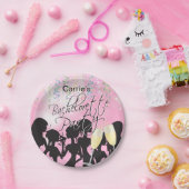 Bachelorette meisjes nacht uit - roze papieren bordje (Feest)