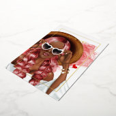 Bachelorette met rode en goudinkt folie uitnodiging (Gedraaid)