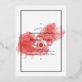 Bachelorette met rode en goudinkt folie uitnodiging (Achterkant)