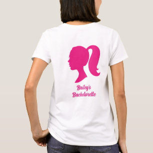 Bachelorette met roze bruidsopnamen t-shirt