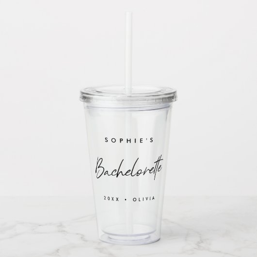 Bachelorette | Minimalistisch script Modern Brides Acryl Drinkbeker (Voorkant)