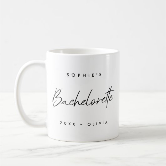 Bachelorette | Minimalistisch script Modern Brides Koffiemok (Links)
