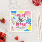 Bachelorette Modern Marble Paint en Sip Napkins Servet (Insitu)