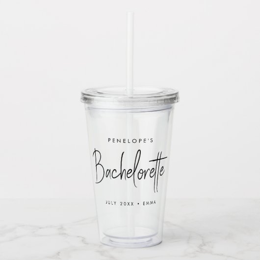 Bachelorette | Modern minimalistisch script brides Acryl Drinkbeker (Voorkant)
