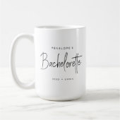 Bachelorette | Modern minimalistisch script brides Koffiemok (Links)