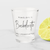 Bachelorette | Modern minimalistisch script brides Shot Glas (Voorkant)