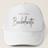 Bachelorette | Modern minimalistisch script brides Trucker Pet (Voorkant)