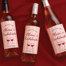 Bachelorette Modern Wine Label Wijn Etiket