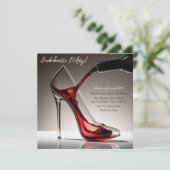 Bachelorette-naaldhak met wijn kaart (Staand voorkant)