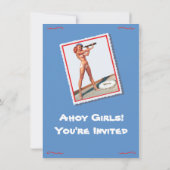 Bachelorette Nautical Weekend Getaway-uitnodiginge Kaart (Achterkant)