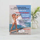 Bachelorette Nautical Weekend Getaway-uitnodiginge Kaart (Staand voorkant)