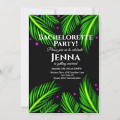 Bachelorette Neon Palm Leaf Tropisch Vrijgezellenf Kaart (Voorkant)