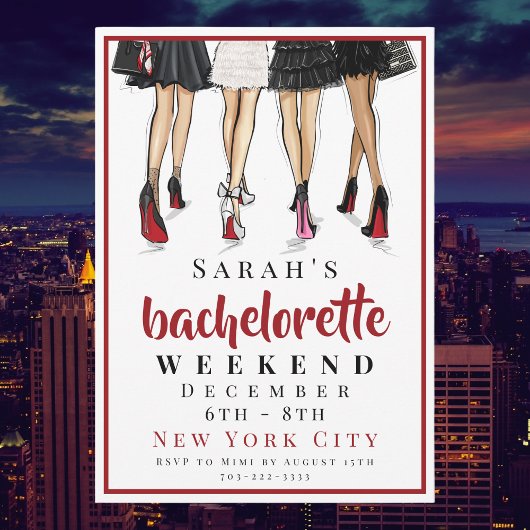 Bachelorette New York City Weekend Mode Party Kaart
