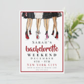 Bachelorette New York City Weekend Mode Party Kaart (Staand voorkant)