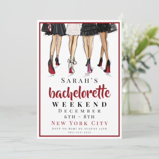 Bachelorette New York City Weekend Mode Party Kaart (Staand voorkant)