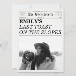 Bachelorette Newspaper Last Toast On The Slopes  Kaart