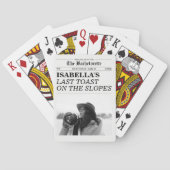 Bachelorette Newspaper Last Toast On The Slopes Pokerkaarten (Achterkant)