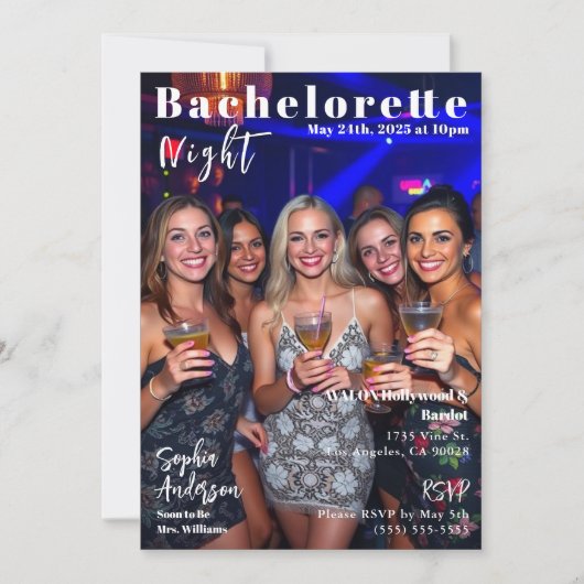 Bachelorette Night Magazine Hoesje Kaart (Voorkant)
