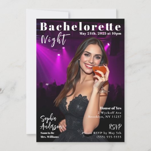 Bachelorette Night Magazine Hoesje Kaart (Voorkant)