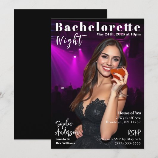 Bachelorette Night Magazine Hoesje Kaart (Voorkant / Achterkant)